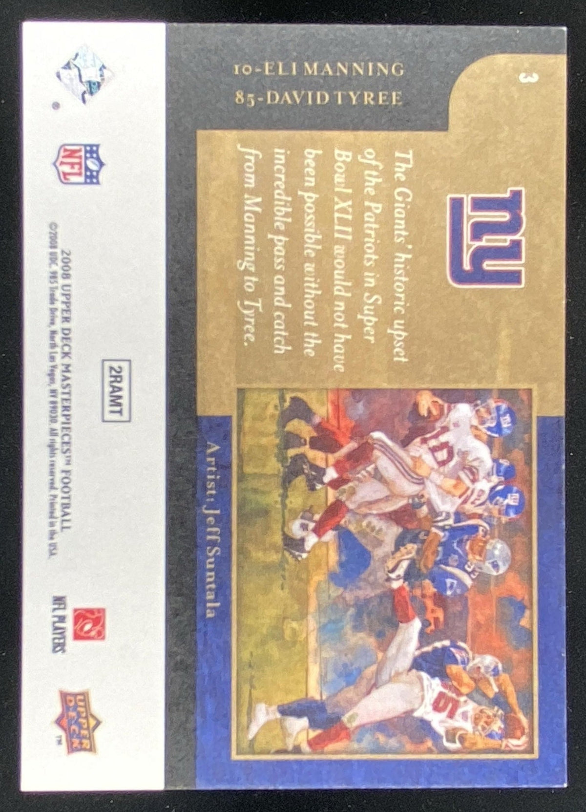 2008 Upper Deck Masterpieces David Tyree / Eli Manning #3 trading card