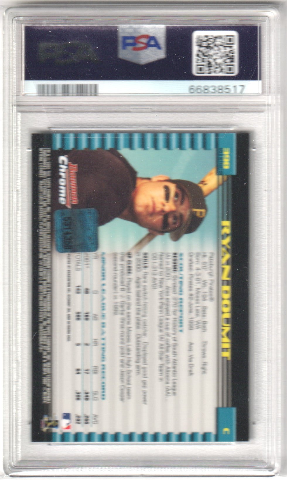 RYAN DOUMIT 2002 Bowman Chrome Gold 398 Refractor Autograph PSA 9 MINT - Columbia Hobby - Sports Card Boxes - Toploaders - Card Savers