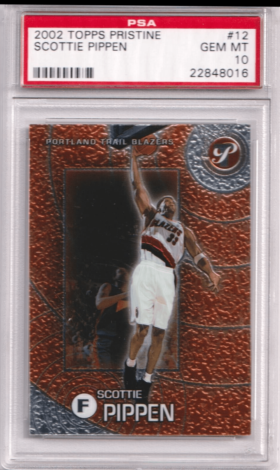 SCOTTIE PIPPEN 2002 - 03 Topps Pristine #12 PSA 10 GEM MINT - BLAZERS - Columbia Hobby - Sports Card Boxes - Toploaders - Card Savers