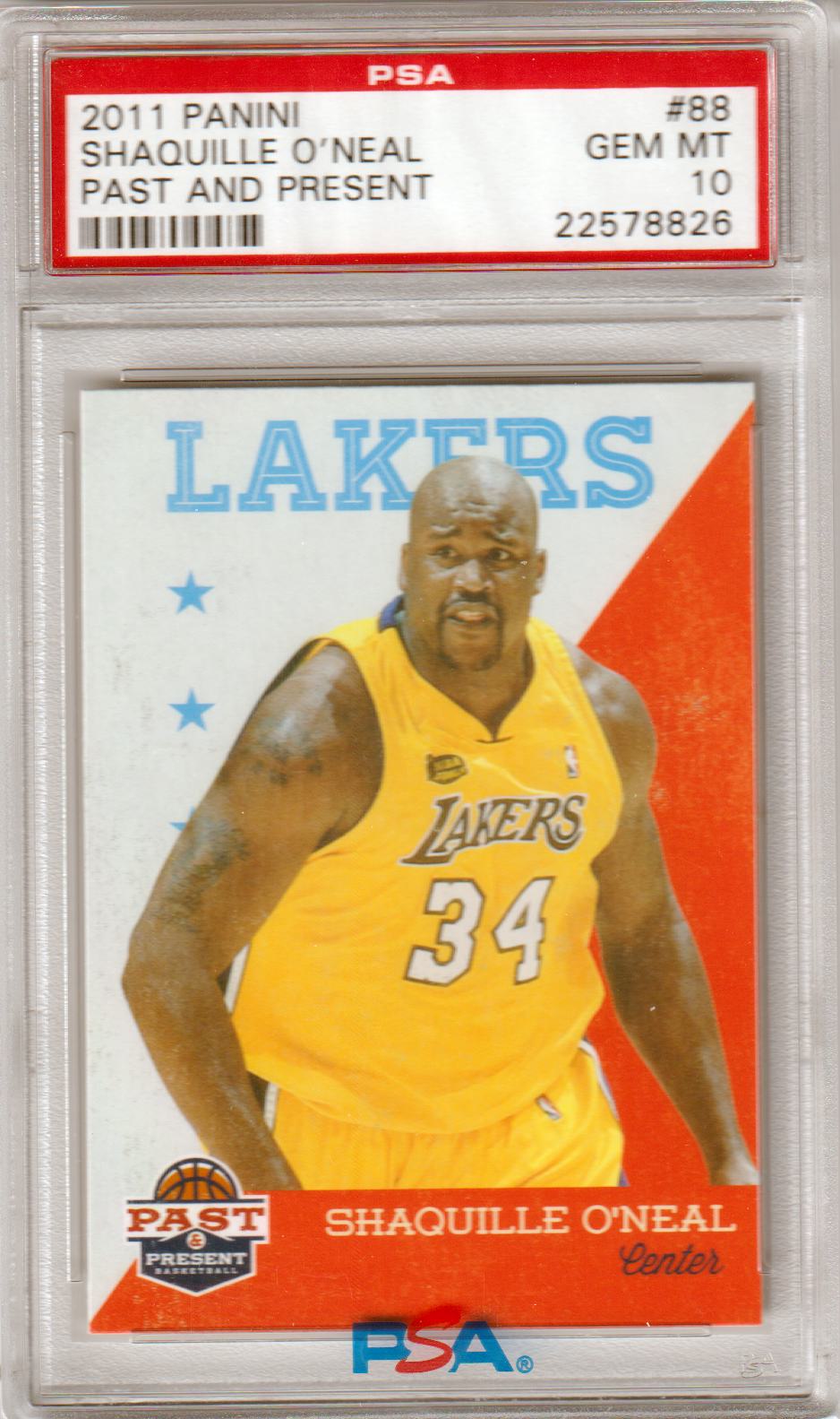 SHAQUILLE O'NEAL 2011 Panini Past And Present #88 PSA 10 GEM MINT LAKERS POP 4 - Columbia Hobby - Sports Card Boxes - Toploaders - Card Savers
