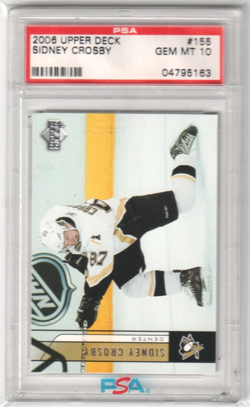 SIDNEY CROSBY 2006 - 07 Upper Deck 2nd Year #155 PSA 10 GEM MINT - PENGUINS - Columbia Hobby - Sports Card Boxes - Toploaders - Card Savers