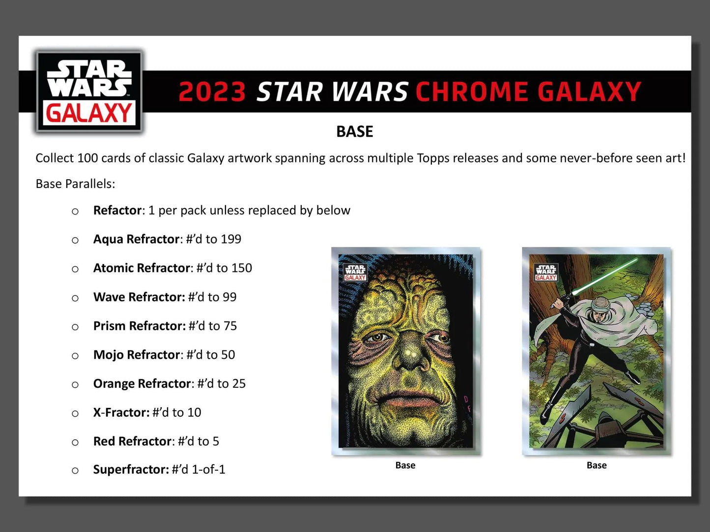 Star Wars Chrome Galaxy Hobby Box (Topps 2023) - Columbia Hobby - Sports Card Boxes - Toploaders - Card Savers
