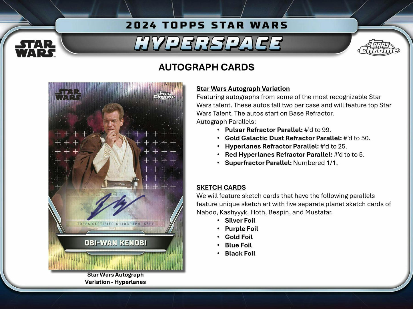 Star Wars Hyperspace Hobby Box (Topps 2025) - Columbia Hobby - Sports Card Boxes - Toploaders - Card Savers