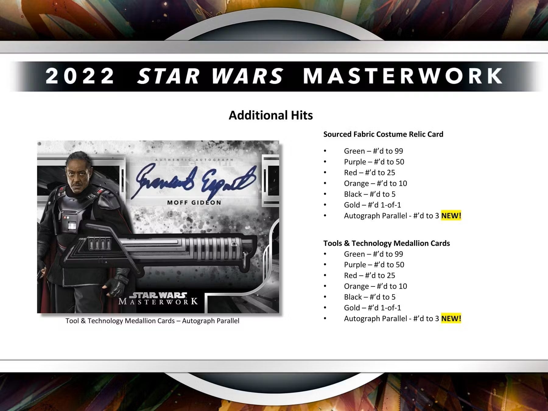 Star Wars Masterwork Hobby Box (Topps 2022) - Columbia Hobby - Sports Card Boxes - Toploaders - Card Savers