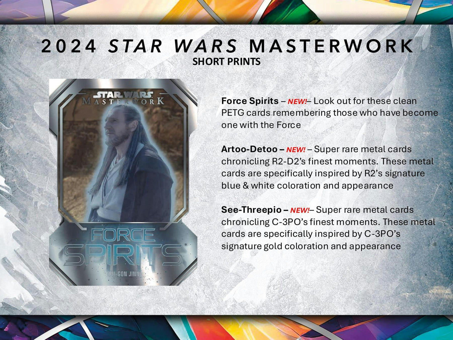 Star Wars Masterwork Hobby Box (Topps 2024) - Columbia Hobby - Sports Card Boxes - Toploaders - Card Savers