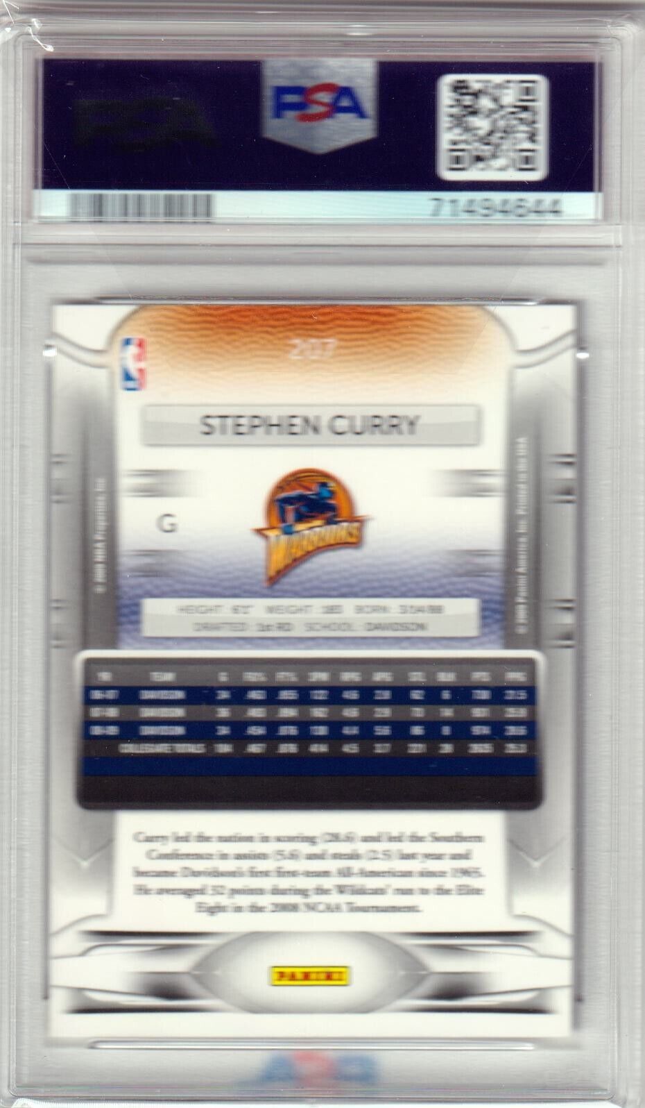 STEPHEN STEPH CURRY 2009 - 10 Prestige RC Rookie #207 PSA 9 MINT - WARRIORS - Columbia Hobby - Sports Card Boxes - Toploaders - Card Savers