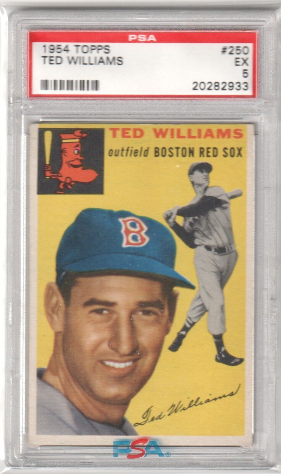 TED WILLIAMS 1954 Topps #250 PSA 5 EX - RED SOX - Columbia Hobby - Sports Card Boxes - Toploaders - Card Savers