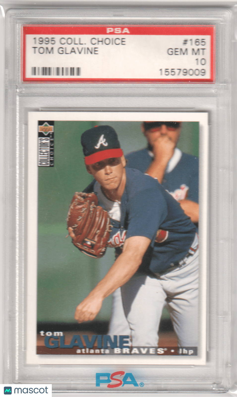 TOM GLAVINE 1995 Upper Deck Collector's Choice #165 PSA 10 GEM MINT - BRAVES - Columbia Hobby - Sports Card Boxes - Toploaders - Card Savers