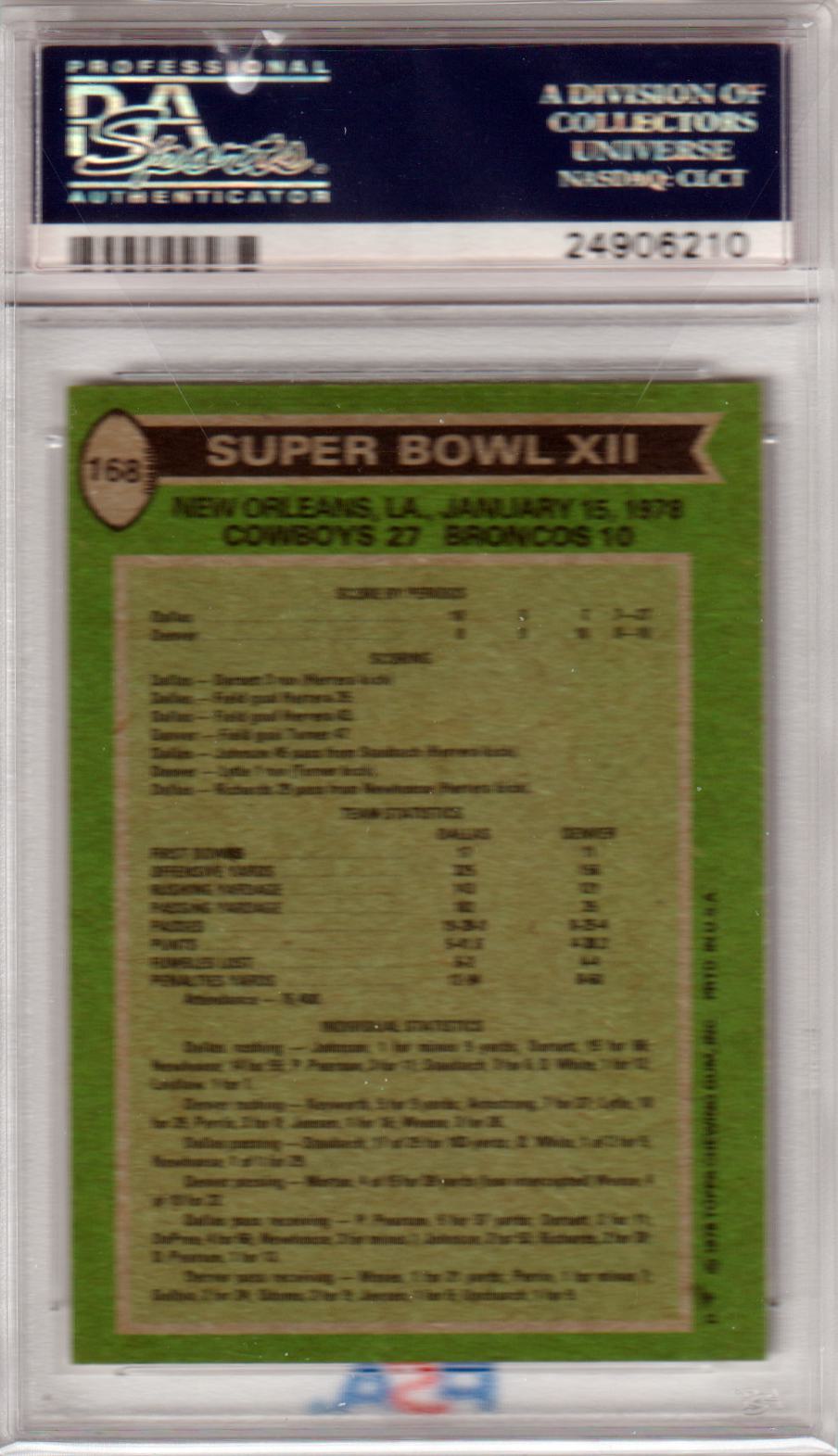 TONY DORSETT 1978 Topps #168 Super Bowl XII Rookie PSA 8 NM - MT COWBOYS - Columbia Hobby - Sports Card Boxes - Toploaders - Card Savers
