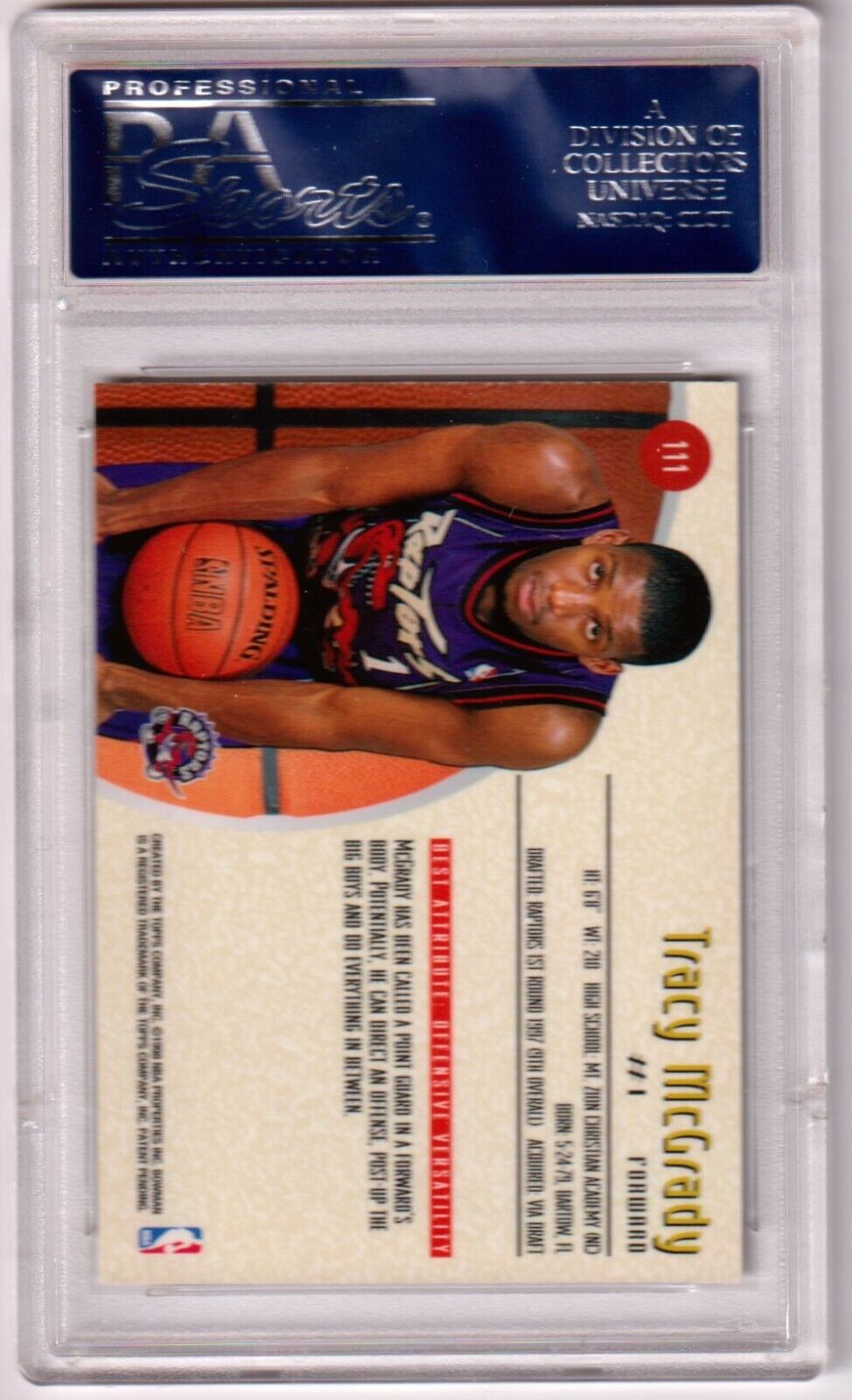 TRACY McGRADY 1997 - 98 Bowman's Best Rookie RC #111 PSA 10 GEM MINT - RAPTORS - Columbia Hobby - Sports Card Boxes - Toploaders - Card Savers