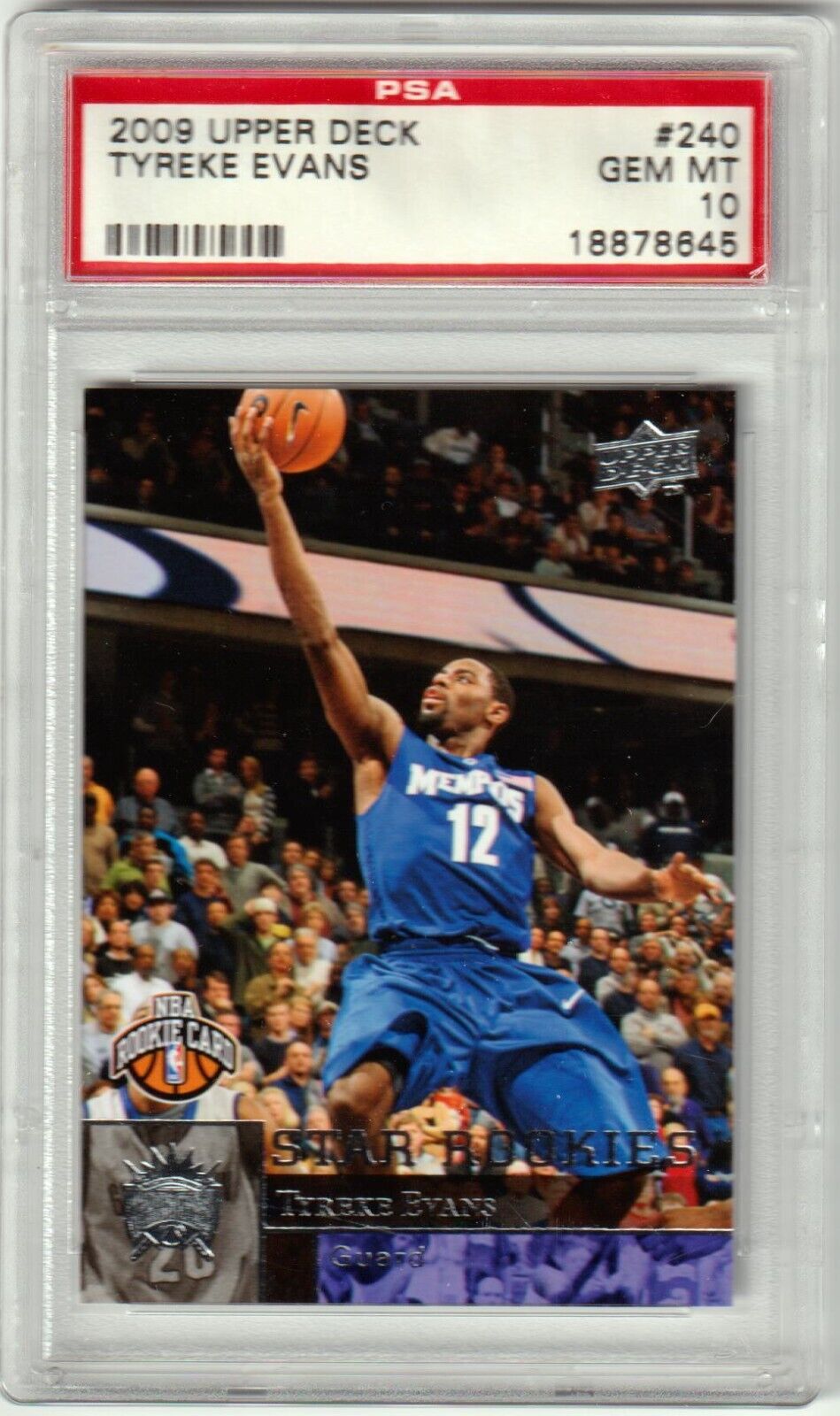 TYREKE EVANS 2009 - 10 Upper Deck RC Rookie #240 PSA 10 GEM MINT POP 13 - KINGS - Columbia Hobby - Sports Card Boxes - Toploaders - Card Savers