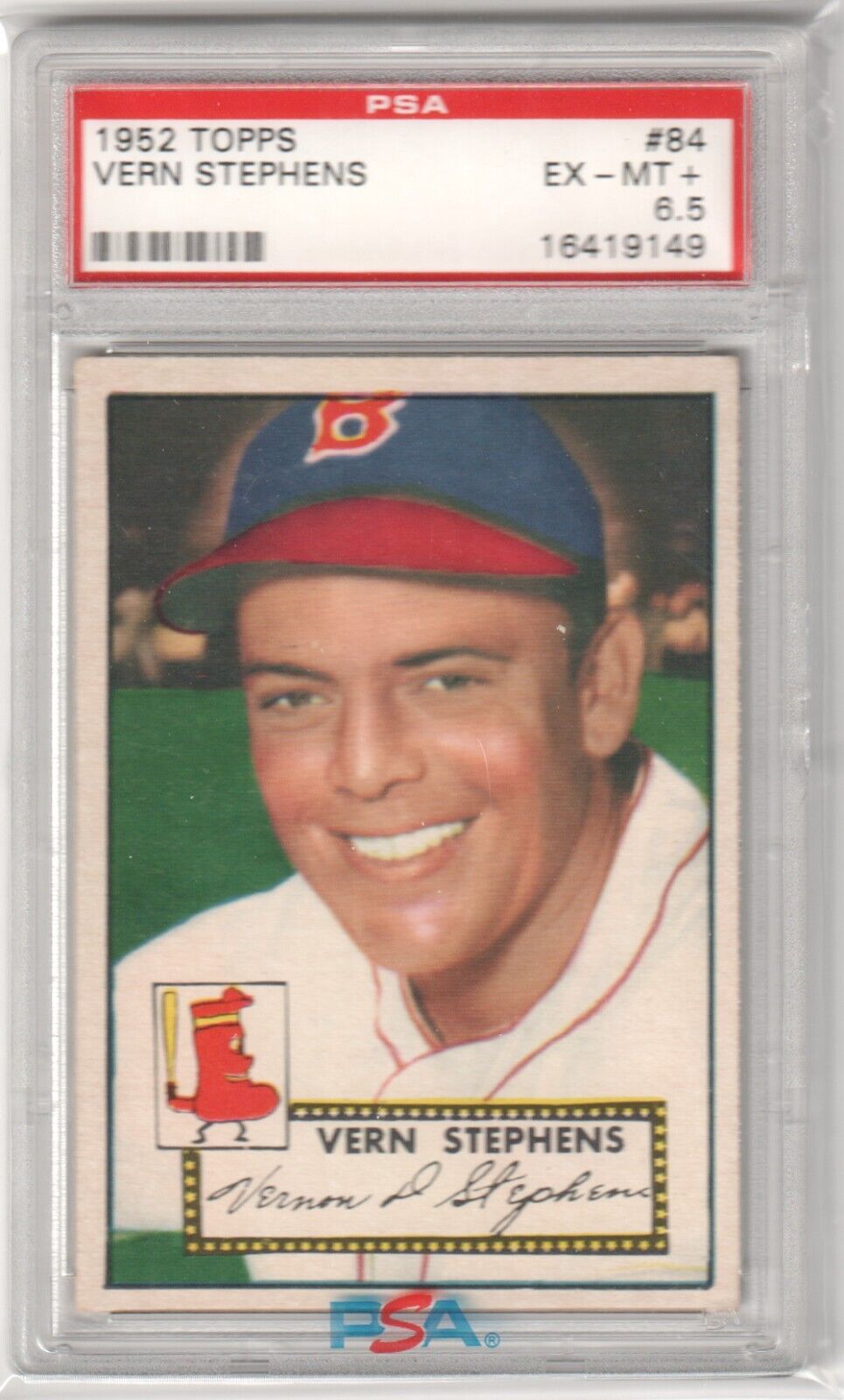 VERN STEPHENS 1952 Topps #84 PSA 6.5 EX - NM+ - RED SOX - Columbia Hobby - Sports Card Boxes - Toploaders - Card Savers