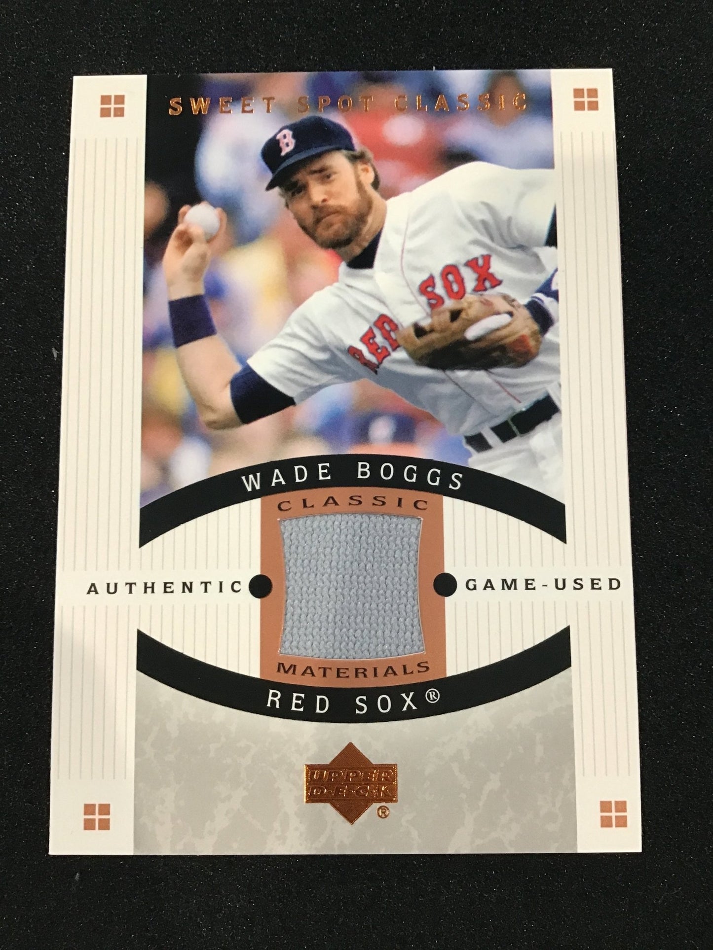 Wade Boggs 2005 Upper Deck Sweet Spot Classic Materials CM - WB Red Sox - Columbia Hobby - Sports Card Boxes - Toploaders - Card Savers