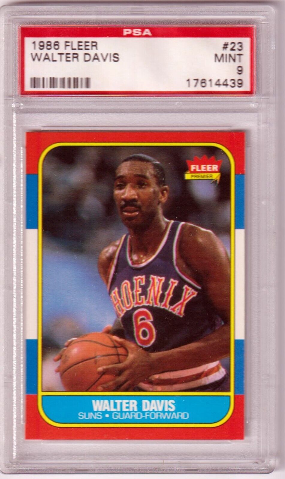 WALTER DAVIS 1986 - 87 Fleer #23 PSA 9 MINT - SUNS - Columbia Hobby - Sports Card Boxes - Toploaders - Card Savers