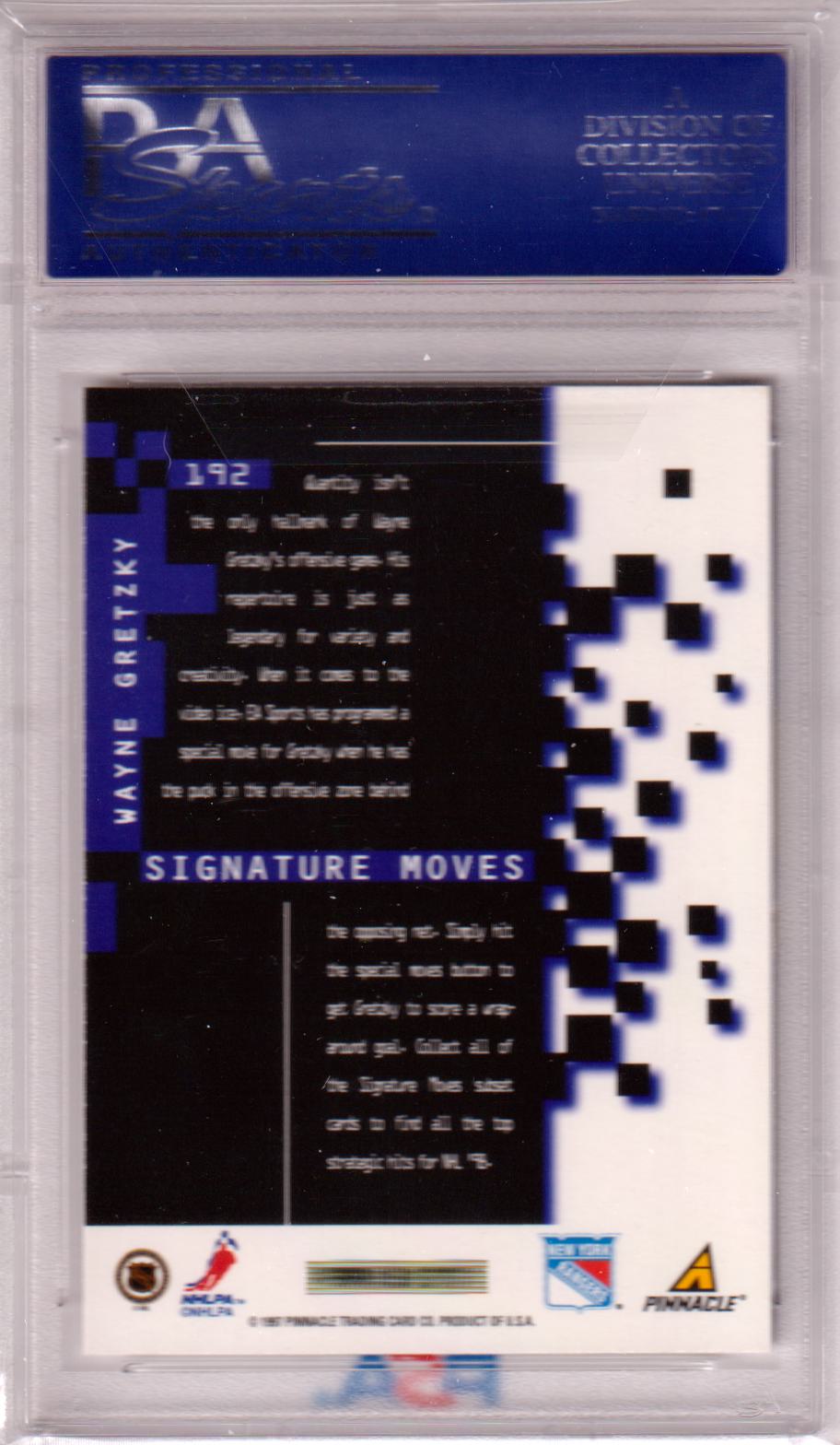 WAYNE GRETZKY 1997 - 98 Pinnacle #192 PSA 10 GEM MINT - RANGERS - Columbia Hobby - Sports Card Boxes - Toploaders - Card Savers