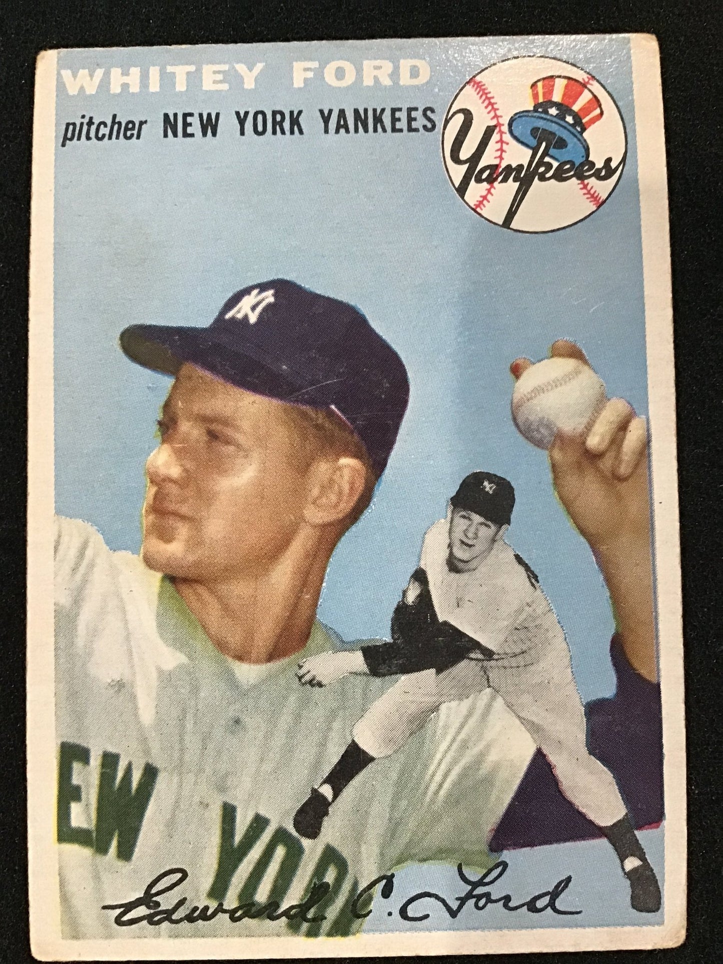 Whitey Ford 1954 Topps #37 New York Yankees - Columbia Hobby - Sports Card Boxes - Toploaders - Card Savers