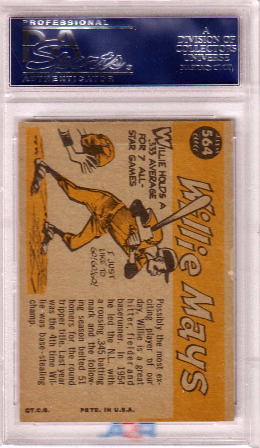WILLIE MAYS 1960 Topps 564 All Star PSA 4 VG - EX - San Francisco Giants - Columbia Hobby - Sports Card Boxes - Toploaders - Card Savers