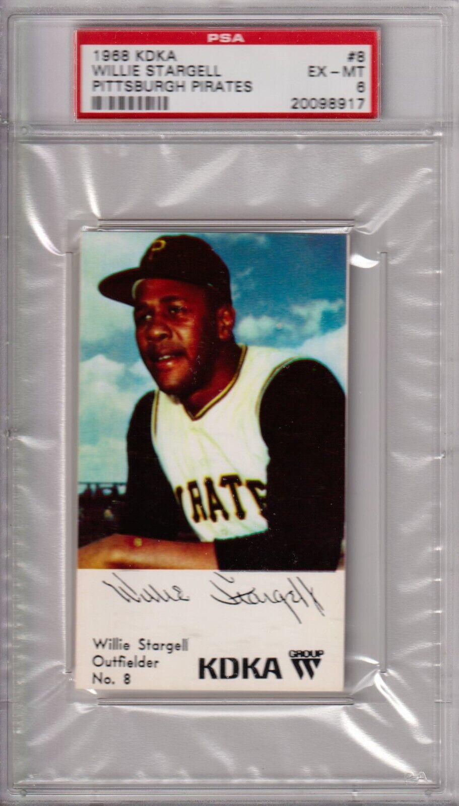 WILLIE STARGELL 1968 KDKA #8 PSA 6 EX - MT - PIRATES - Columbia Hobby - Sports Card Boxes - Toploaders - Card Savers