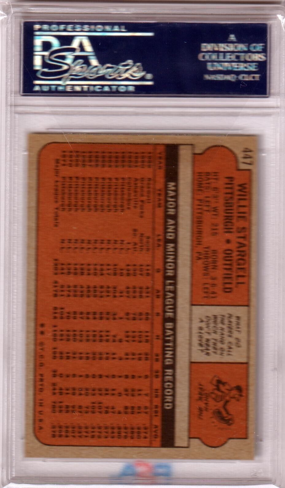 WILLIE STARGELL 1972 Topps #447 PSA 5 EX - PIRATES - Columbia Hobby - Sports Card Boxes - Toploaders - Card Savers