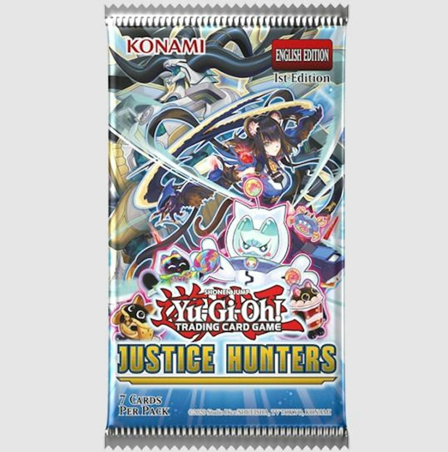 Yu - Gi - Oh! Justice Hunters Booster Box | Columbia Sports Cards & More - Columbia Hobby - Sports Card Boxes - Toploaders - Card Savers
