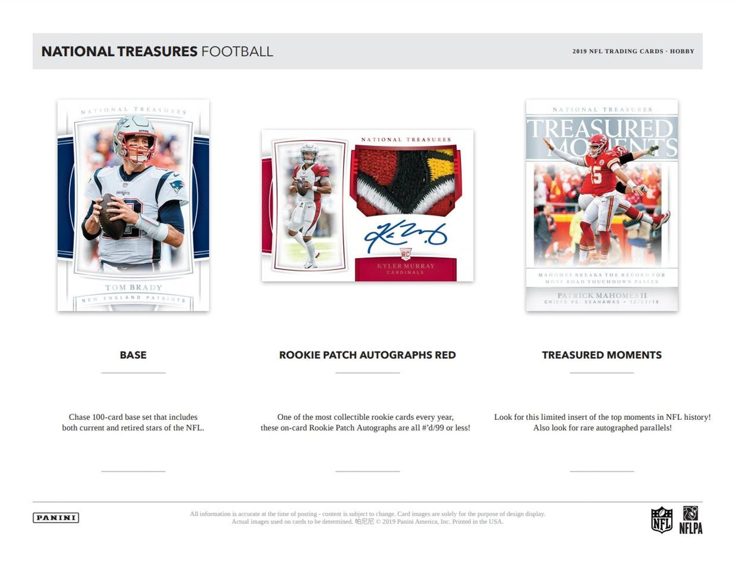 2019 Panini National Treasures Football Hobby Box - Columbia Hobby - Sports Card Boxes - Toploaders - Card Savers