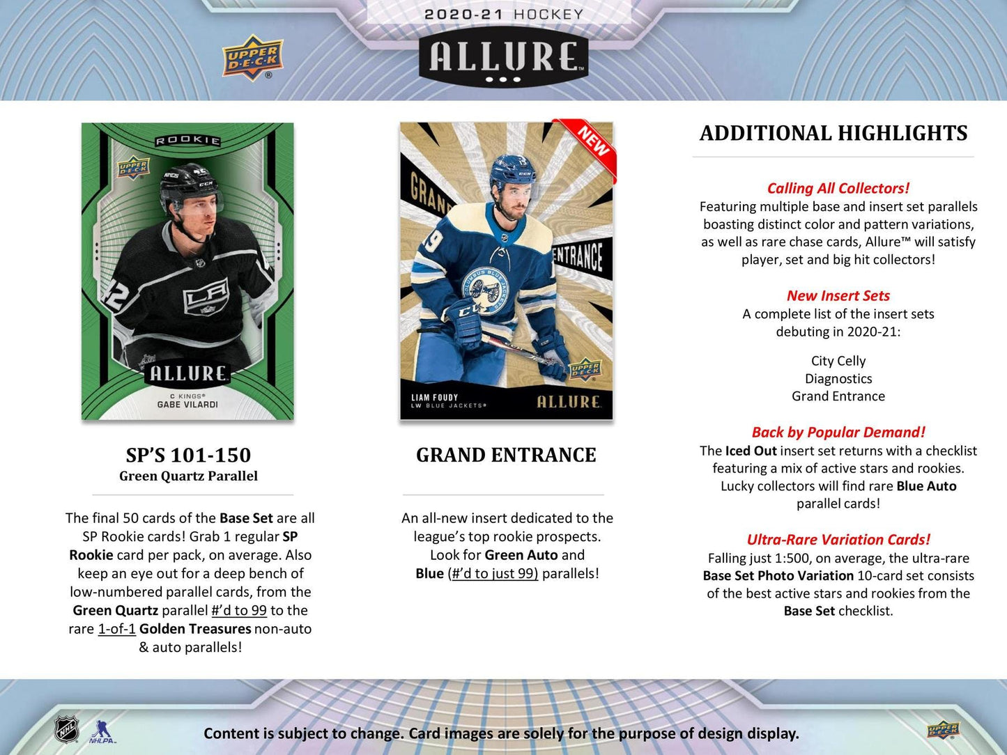 2020 - 21 Upper Deck Allure Hockey Hobby Box - Columbia Hobby - Sports Card Boxes - Toploaders - Card Savers