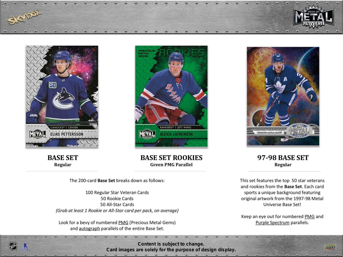 2020 - 21 Upper Deck Skybox Metal Universe Hockey Hobby Box - Columbia Hobby - Sports Card Boxes - Toploaders - Card Savers