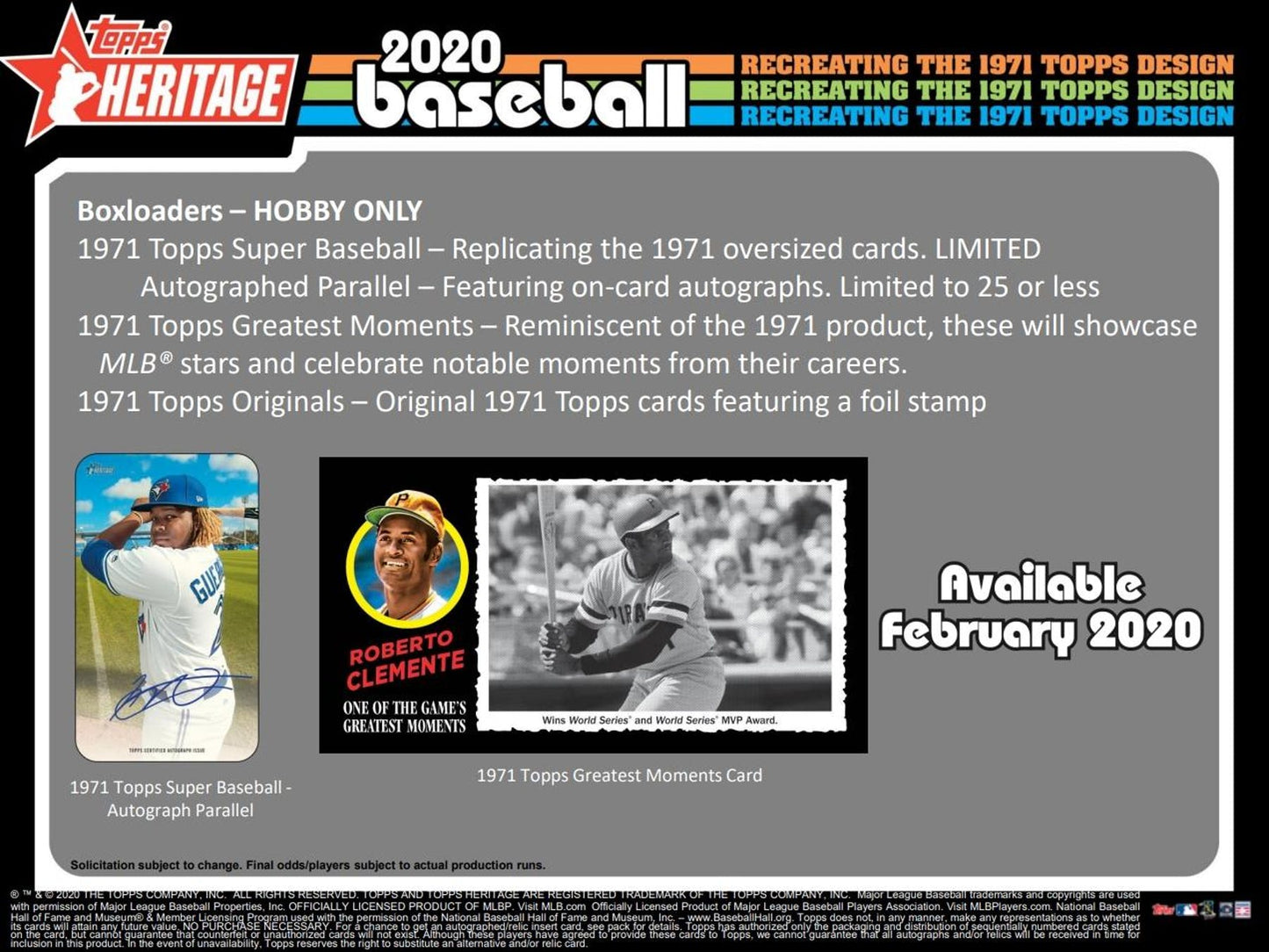 2020 Topps Heritage Baseball Hobby Box - Columbia Hobby - Sports Card Boxes - Toploaders - Card Savers