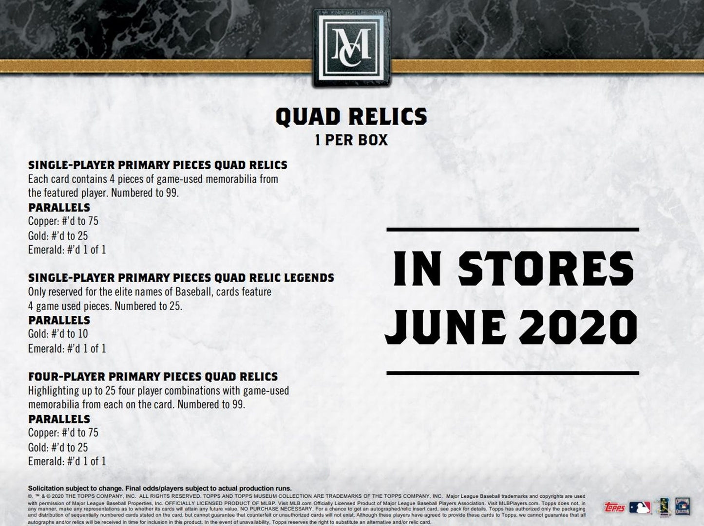 2020 Topps Museum Collection Baseball Hobby Box - Columbia Hobby - Sports Card Boxes - Toploaders - Card Savers