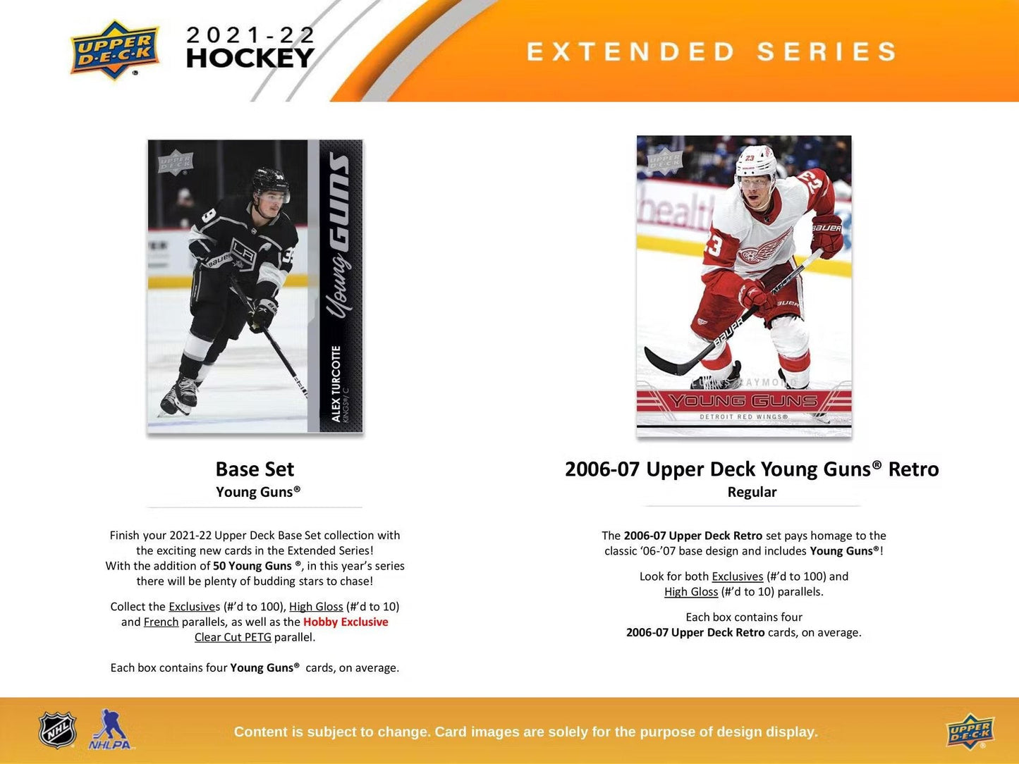 2021 - 22 Upper Deck Extended Series Hockey Hobby Box - Columbia Hobby - Sports Card Boxes - Toploaders - Card Savers