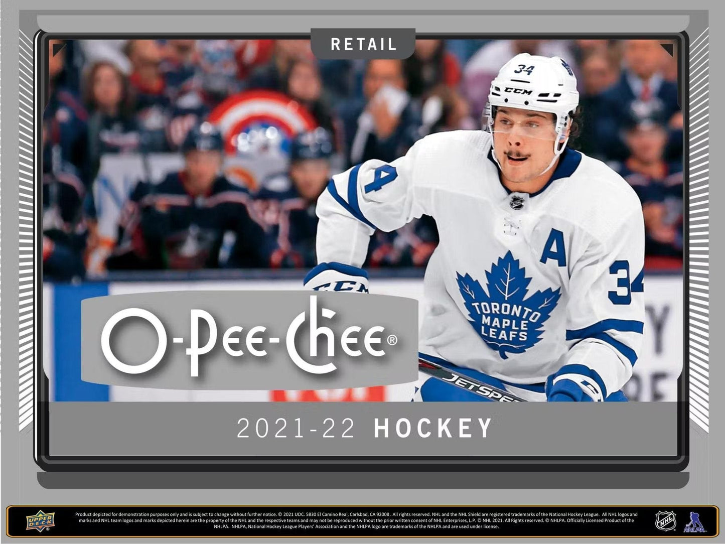 2021 - 22 Upper Deck O - Pee - Chee Hockey Retail Box - Columbia Hobby - Sports Card Boxes - Toploaders - Card Savers