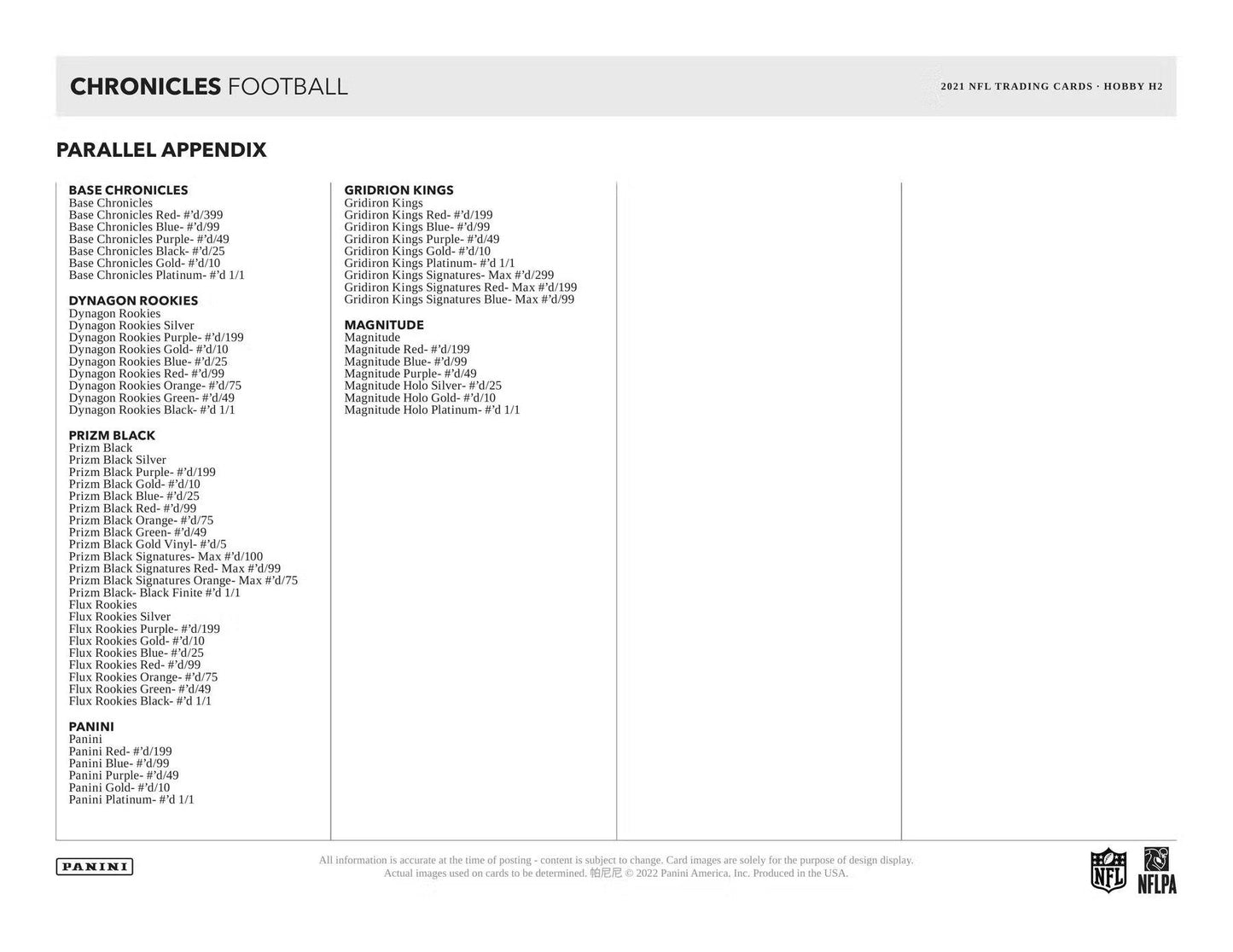 2021 Panini Chronicles Football H2 Box - Columbia Hobby - Sports Card Boxes - Toploaders - Card Savers