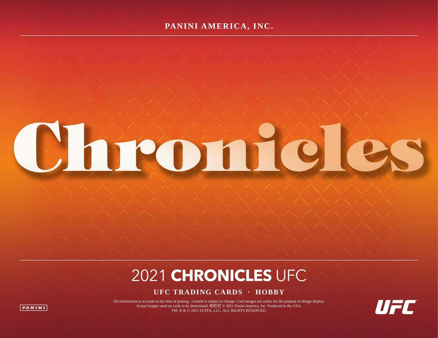 2021 Panini Chronicles UFC Hobby Box - Columbia Hobby - Sports Card Boxes - Toploaders - Card Savers