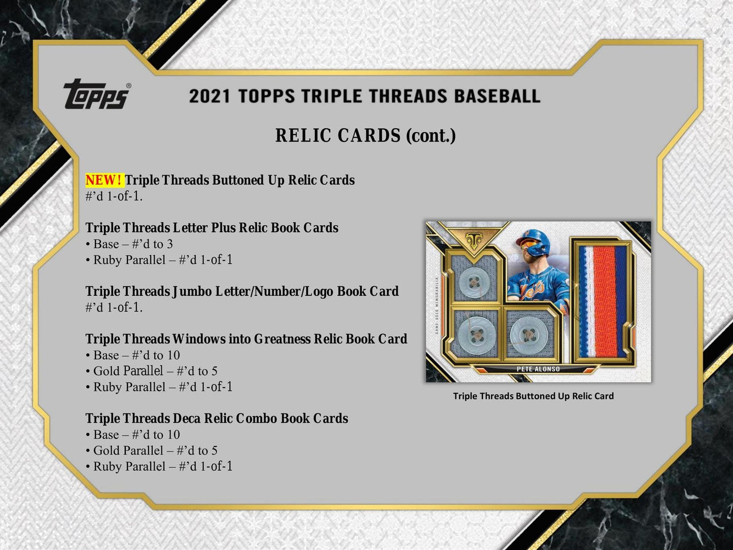 2021 Topps Triple Threads Baseball Hobby Box - Columbia Hobby - Sports Card Boxes - Toploaders - Card Savers