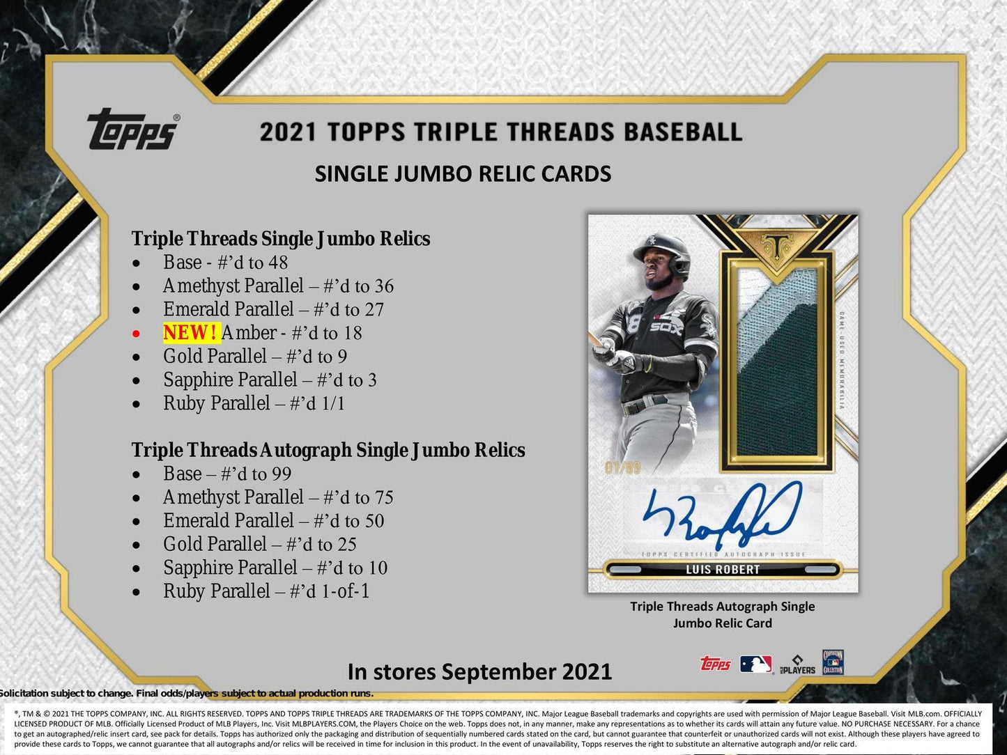 2021 Topps Triple Threads Baseball Hobby Box - Columbia Hobby - Sports Card Boxes - Toploaders - Card Savers
