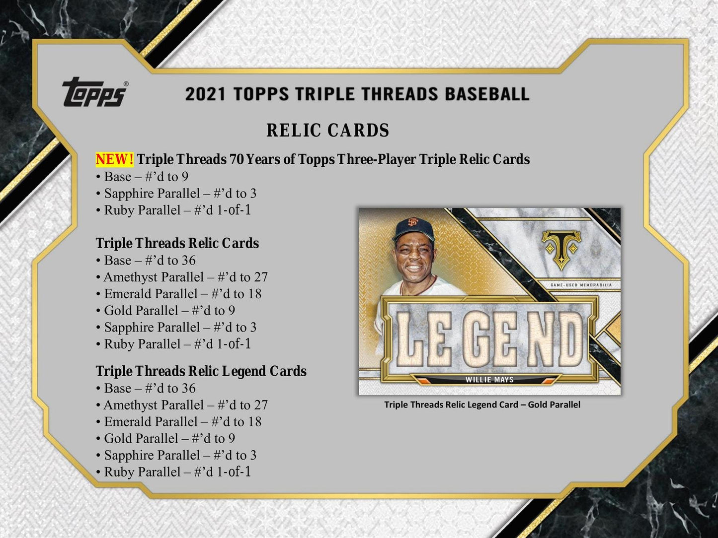 2021 Topps Triple Threads Baseball Hobby Box - Columbia Hobby - Sports Card Boxes - Toploaders - Card Savers