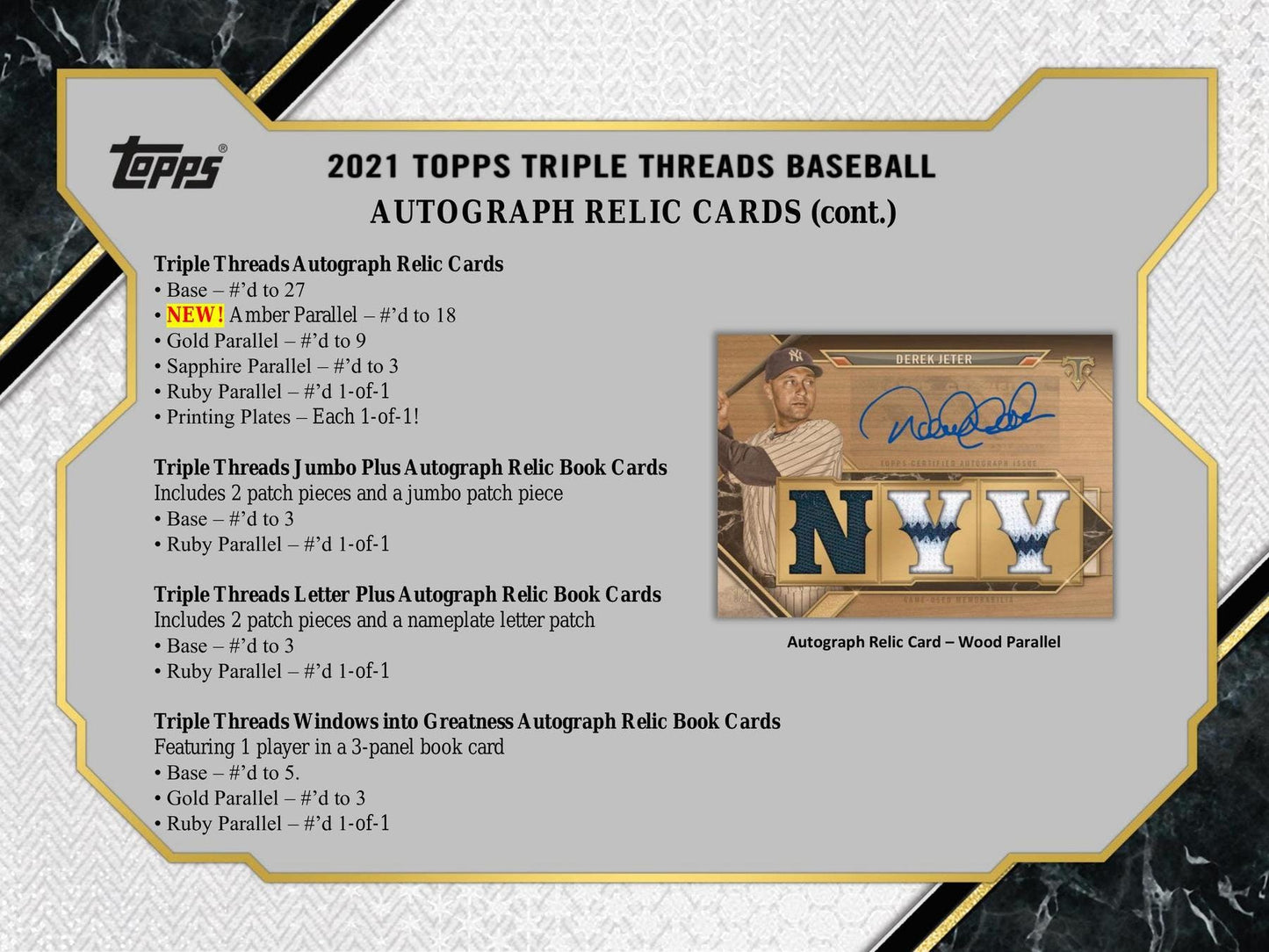 2021 Topps Triple Threads Baseball Hobby Box - Columbia Hobby - Sports Card Boxes - Toploaders - Card Savers