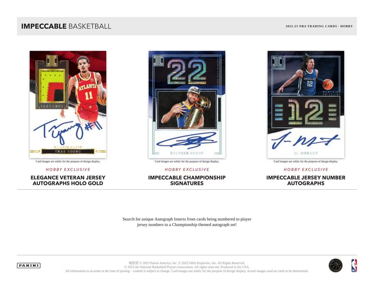 2022 - 23 Panini Impeccable NBA Basketball Hobby Box - Columbia Hobby - Sports Card Boxes - Toploaders - Card Savers