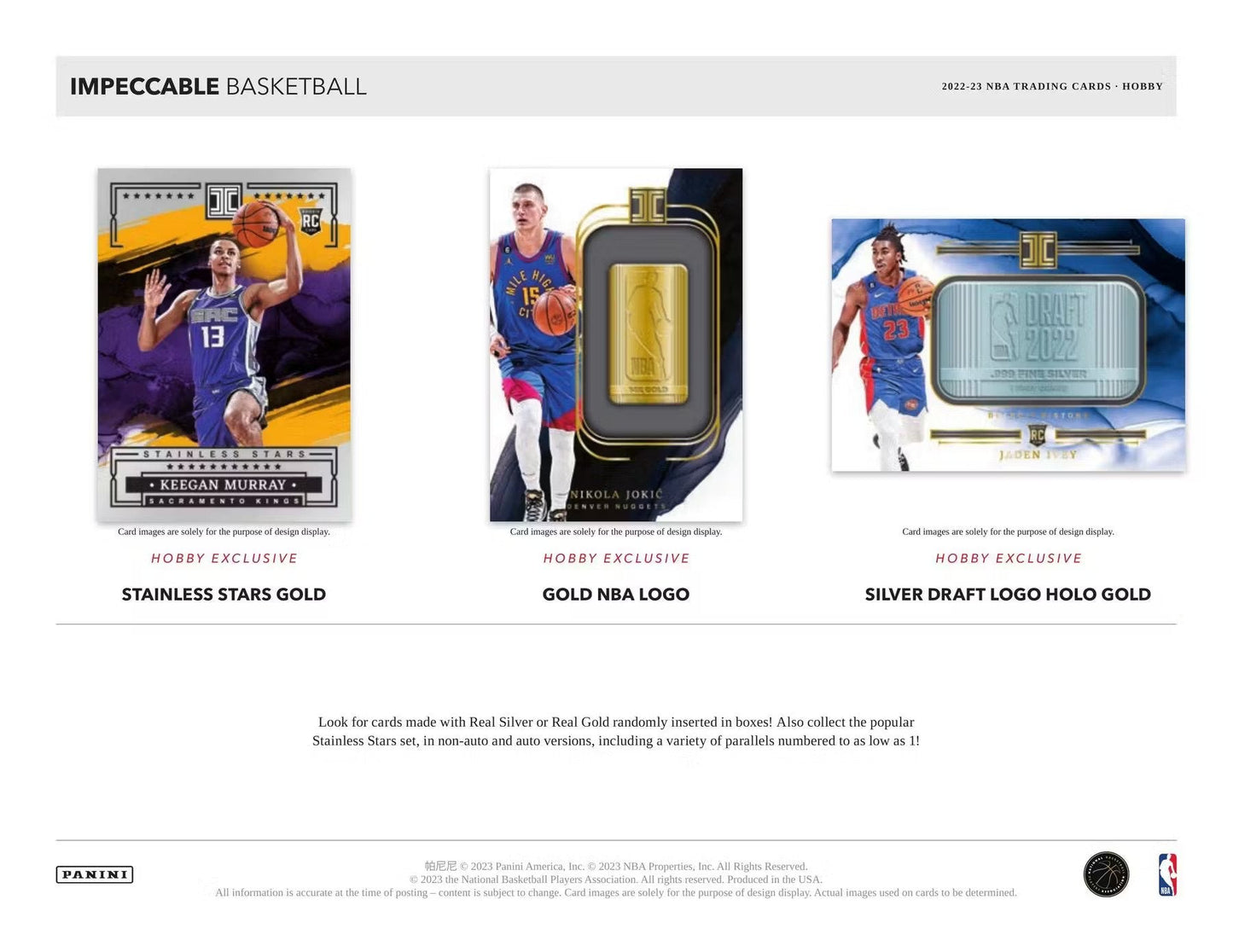 2022 - 23 Panini Impeccable NBA Basketball Hobby Box - Columbia Hobby - Sports Card Boxes - Toploaders - Card Savers