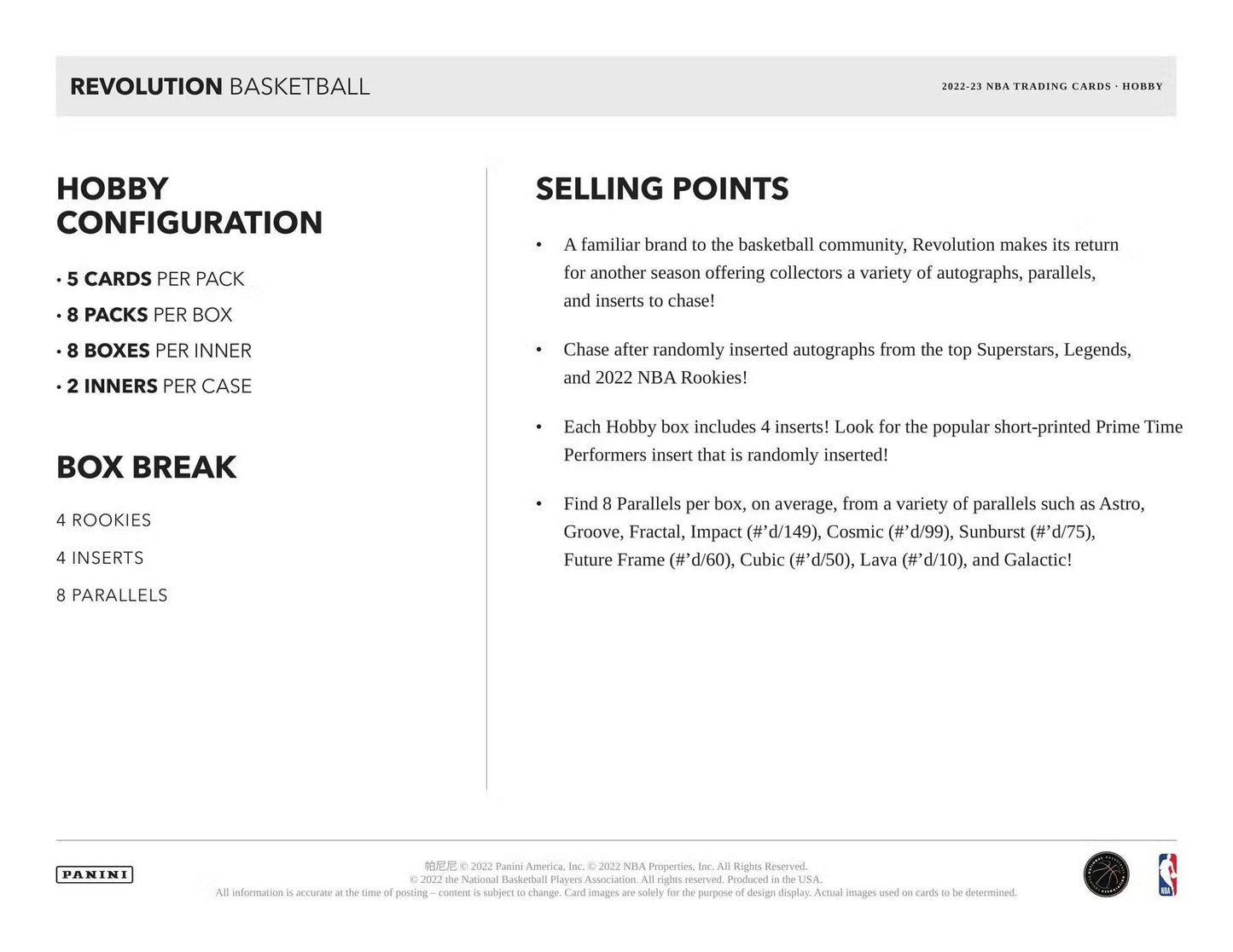 2022 - 23 Revolution NBA Basketball Hobby Box - Columbia Hobby - Sports Card Boxes - Toploaders - Card Savers