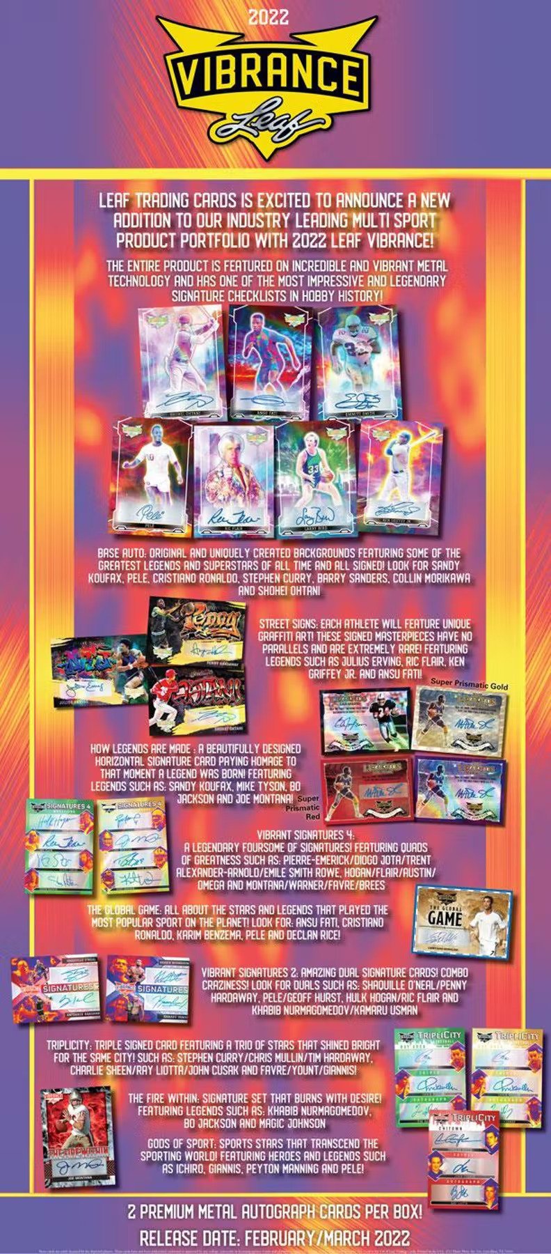 2022 Leaf Vibrance Multi - Sport Box - Columbia Hobby - Sports Card Boxes - Toploaders - Card Savers