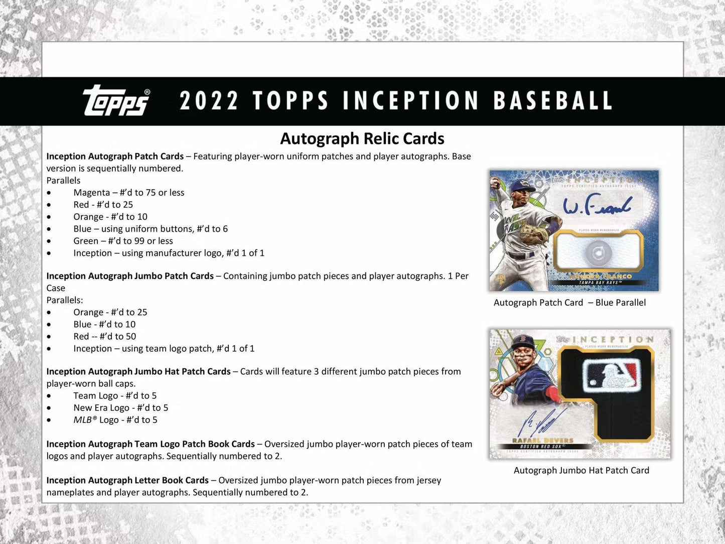 2022 Topps Inception Baseball Hobby Box - Columbia Hobby - Sports Card Boxes - Toploaders - Card Savers