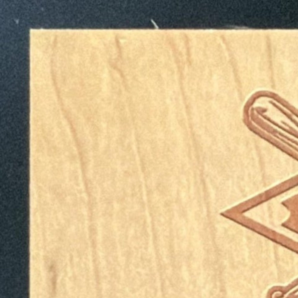 2001 SP Game Bat Milestone Piece of the Action Ken Griffey Jr. Bat card - back top left corner close-up