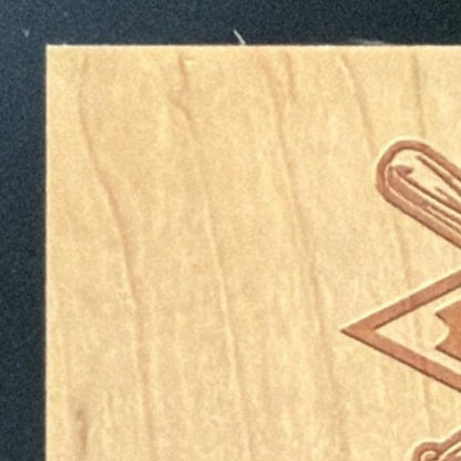 2001 SP Game Bat Milestone Piece of the Action Ken Griffey Jr. Bat card - back top left corner close-up