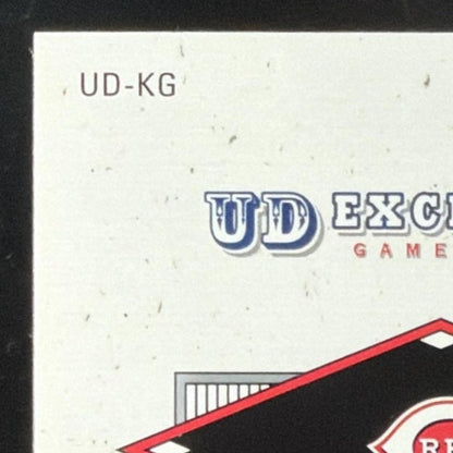 2001 SP Authentic UD Exclusives Ken Griffey Jr. Jersey /243 card - back top left corner close-up