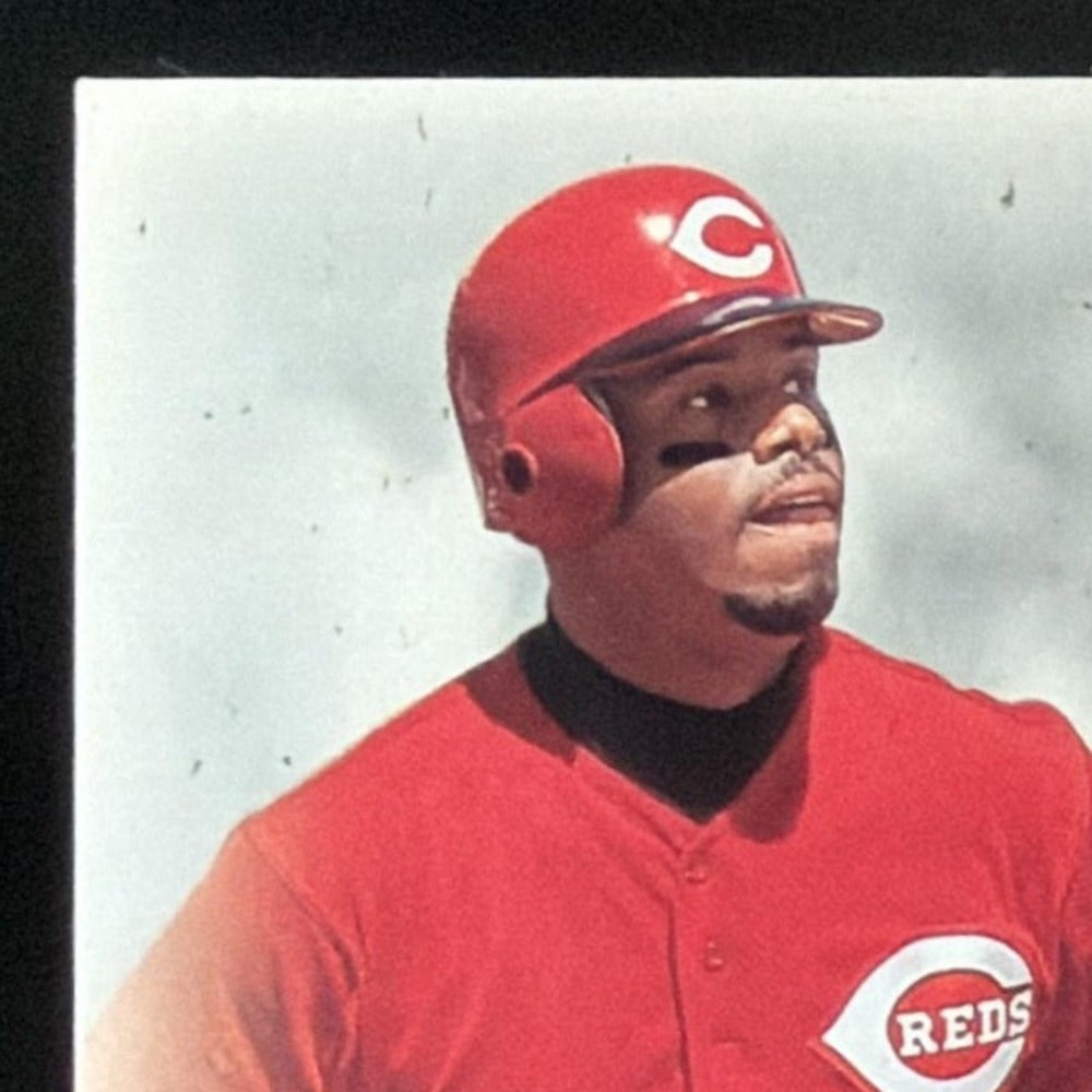 2001 SP Authentic UD Exclusives Ken Griffey Jr. Jersey /243 card - front top left corner close-up