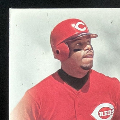 2001 SP Authentic UD Exclusives Ken Griffey Jr. Jersey /243 card - front top left corner close-up