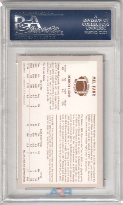 MEL FARR 1970 Kellogg's #22 PSA 9 MINT - LIONS