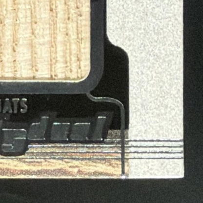 2002 Flair Power Tools Dual Bernie Williams / Derek Jeter Bat card - front bottom right corner close-up