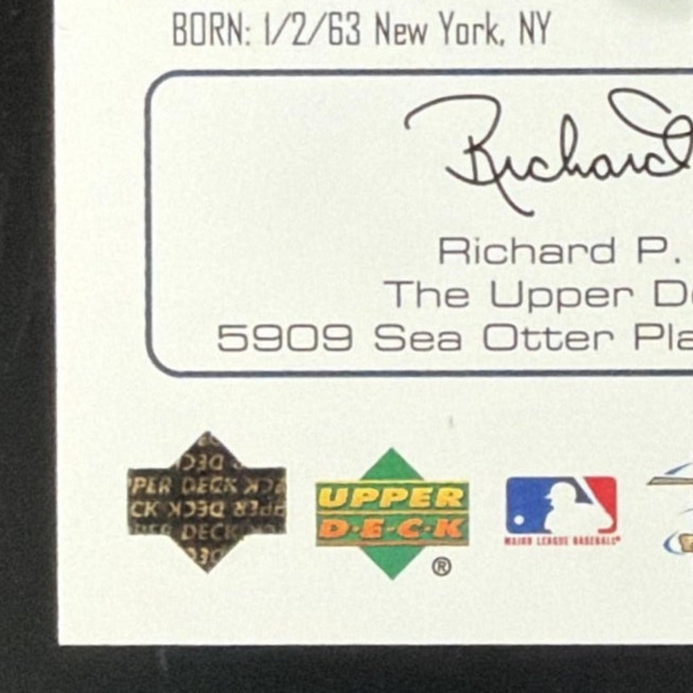 1999 SP Signature Edition Edgar Martinez Auto card - back bottom left corner close-up